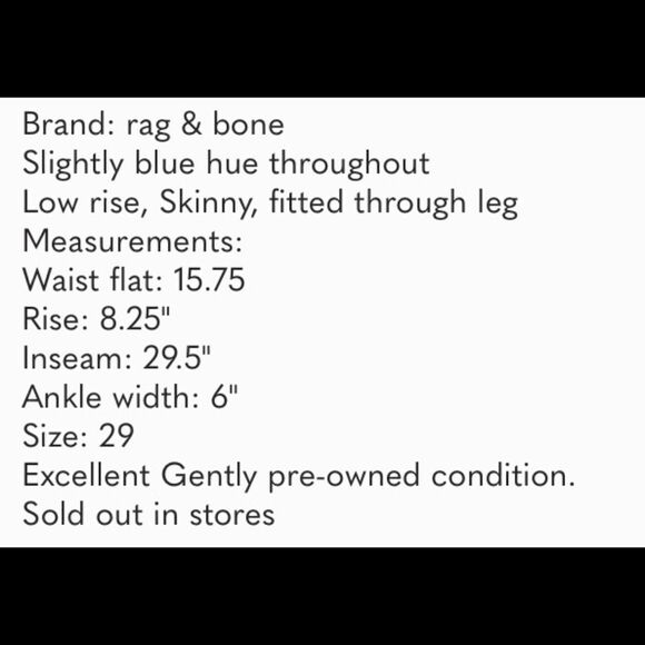 rag & bone White Light Wash Denim Jean Skinny - Picture 9 of 9